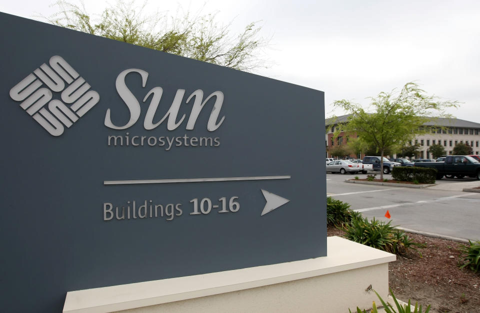 <b>Sun Microsystems</b> Its founders designed their first workstation in their dorm at Stanford University, and chose the name Stanford University Network for their product, hoping to sell it to the college. They did not. (Photo by Justin Sullivan/Getty Images)