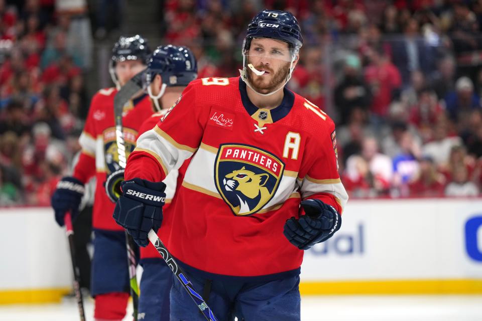 Winger Matthew Tkachuk is the Florida Panthers' leading playoff scorer with 19 points.