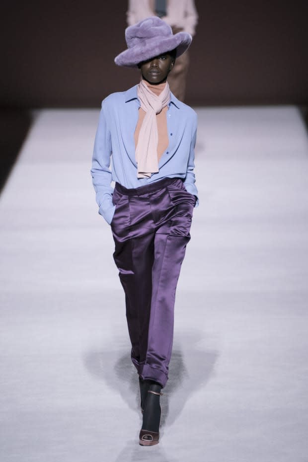 <p>A look from the Tom Ford Fall 2019 collection. Photo: Imaxtree</p>