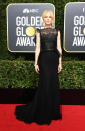 <p>Nicole Kidman, sublime comme à son habitude, dans une longue robe trousseau, n’est pas repartie les mains vides. L’actrice a décroché le prix de la “Meilleure actrice dans une série télévisée ou un film de télévision” pour “Big Little Lies”. <br>Crédits : AFP </p>