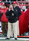 Rutgers head coach Greg Schiano coaches against Maryland during the second half of an NCAA college football game, Saturday, Nov. 27, 2021, in Piscataway, N.J. Maryland won 40-16. (AP Photo/Noah K. Murray)