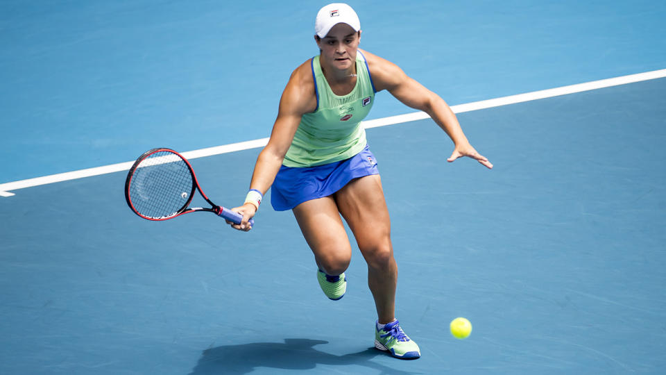 Ash Barty, pictured here in action at the Australian Open.