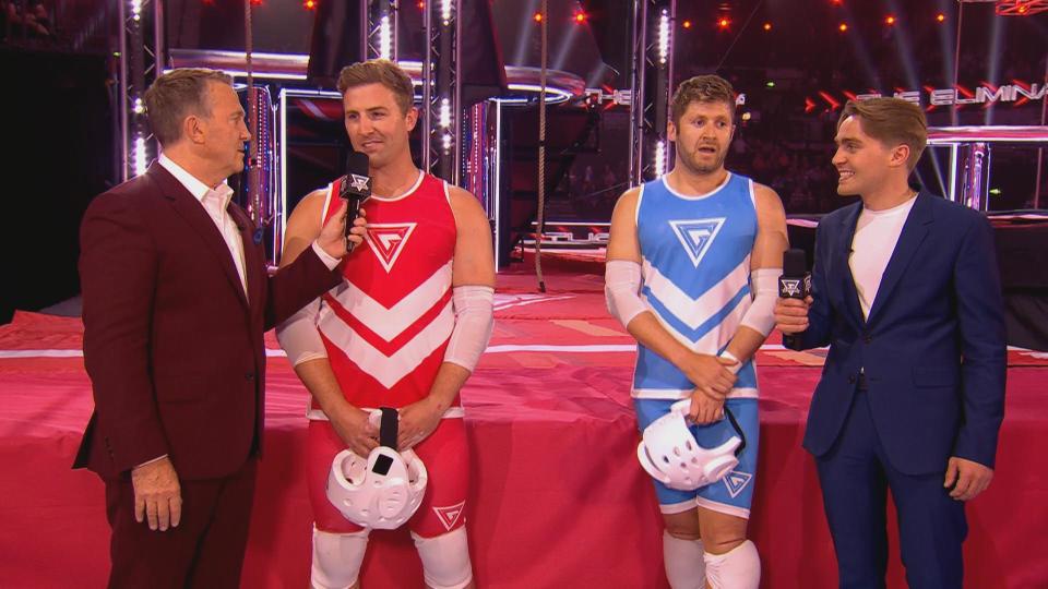 Gladiators,27-01-2024,3,(L-R) BRADLEY WALSH, FINLAY ANDERSON, ASHLEY HARWOOD, BARNEY WALSH,*** UNDER EMBARGO UNTIL 00:00:01 30-01-2024 ***,Â© Hungry Bear Media Ltd