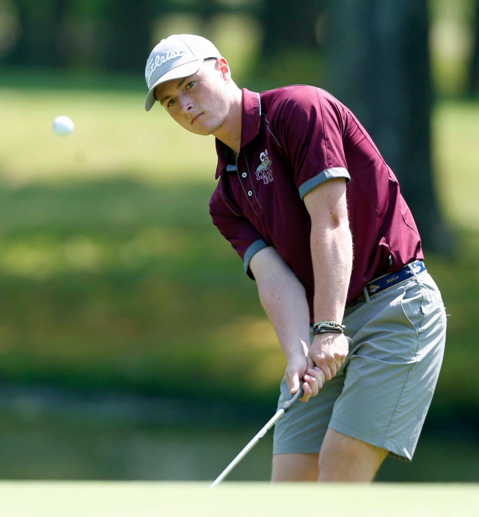 Joseph Earley and the La Salle golf team sit one stroke behind Barrington for first place in the team competition of the RIIL Golf Championships after the first day of play.