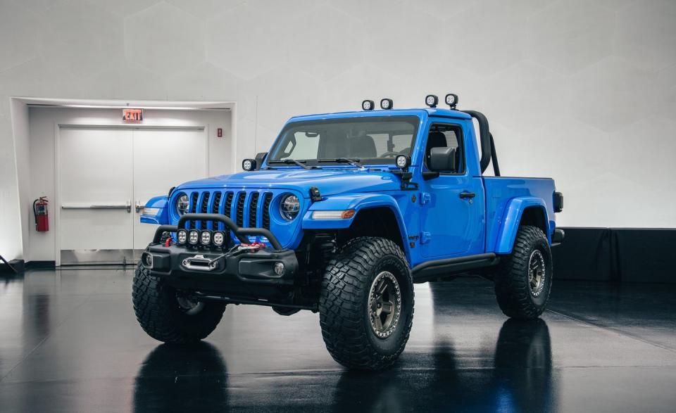 <p>To celebrate its history of two-door trucks, for this year's Easter Jeep Safari, Jeep has created the J6 concept, based on <a href="https://www.caranddriver.com/jeep/gladiator" rel="nofollow noopener" target="_blank" data-ylk="slk:Jeep's new Gladiator;elm:context_link;itc:0;sec:content-canvas" class="link ">Jeep's new Gladiator</a> (which is only available as a four-door).</p>