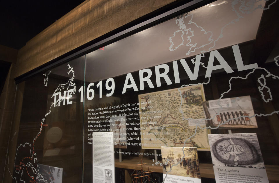 The Hampton History Museum has created an exhibit, The 1619 Arrival, that tells the stories of the first Africans who landed at Point Comfort in 1619. (L. Todd Spencer/The Virginian-Pilot via AP)