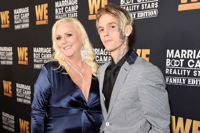 Presley Ann/Getty Jane Schneck and Aaron Carter in West Hollywood in October 2019