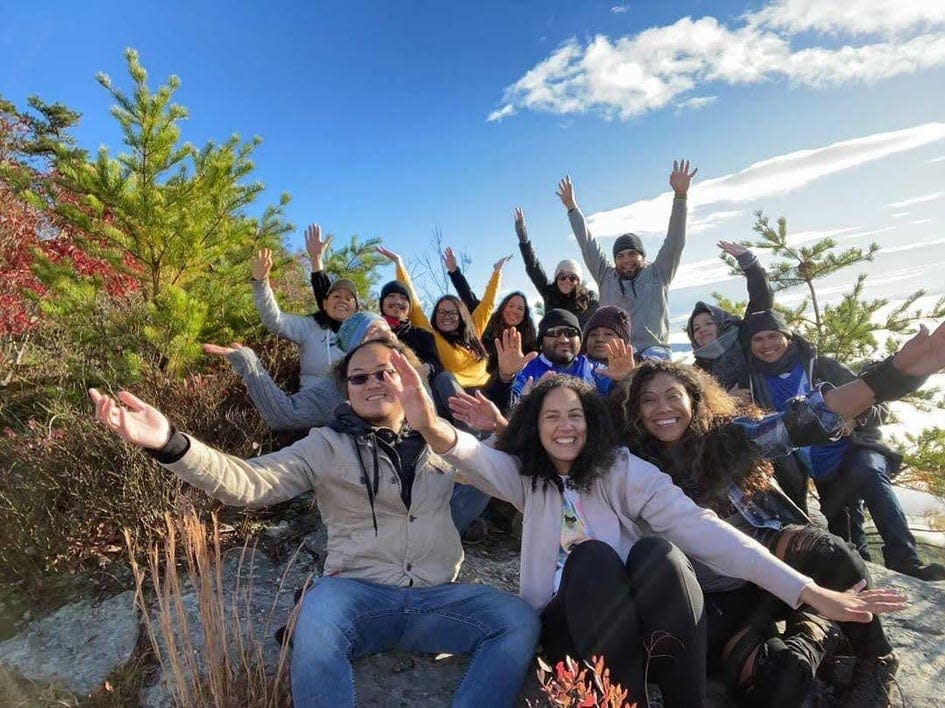 "Latinos Adventureros en las Carolinas,"  began when Ortiz reached out to Aguirre to conduct a Hispanic Heritage Hinkle at Chimney State Park. The group was formed because of the success of the hike, where 26 hikers from all over North Carolina came together to watch the sunrise.