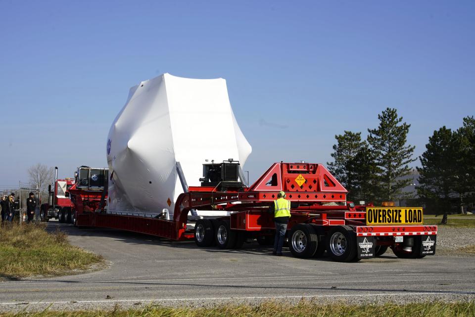 The space capsule was driven through Richland, Erie, Huron and Sandusky counties on it's over 40-mile journey to Sandusky.