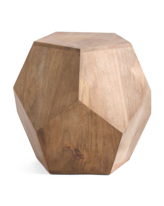 <p><a href="https://tjmaxx.tjx.com/store/jump/product/home-shop-by-category/Wooden-Hexagonal-Shape-Side-Table/1000845066" rel="nofollow noopener" target="_blank" data-ylk="slk:Shop Now;elm:context_link;itc:0;sec:content-canvas" class="link rapid-noclick-resp">Shop Now</a></p><p>Wooden Hexagonal Shape Side Table</p><p>TJ Maxx</p><p>$129.99</p>