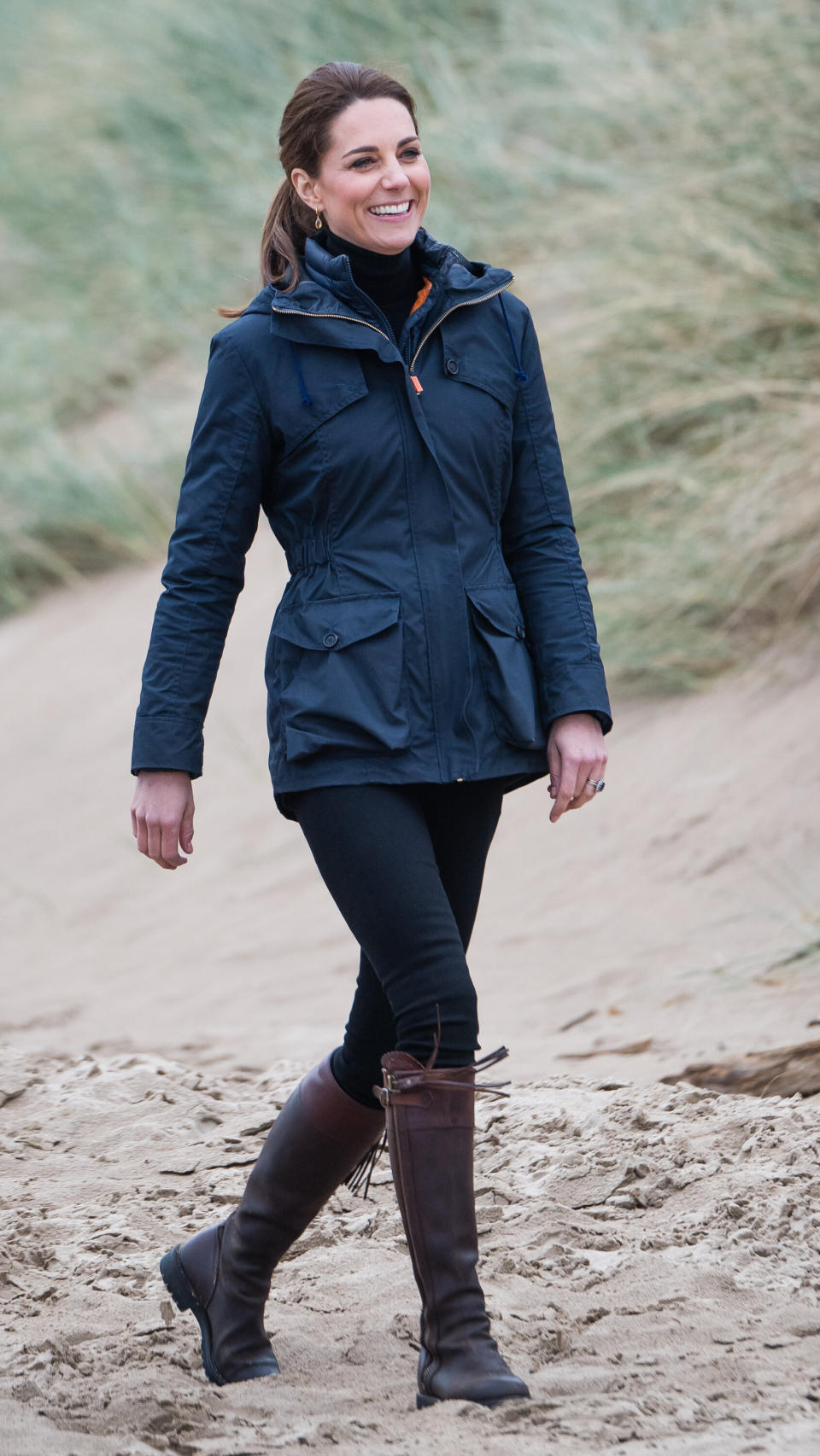 Kate visits Newborough Beach to join the Menai Bridge Scouts during a visit to North Wales on May 8 in Caernarfon, UK.