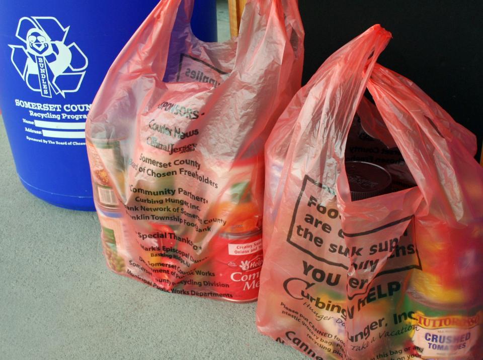 Fill your orange bag with canned goods and place it next to your blue recycling bin at the curb on your recycling pickup days during the month of June.