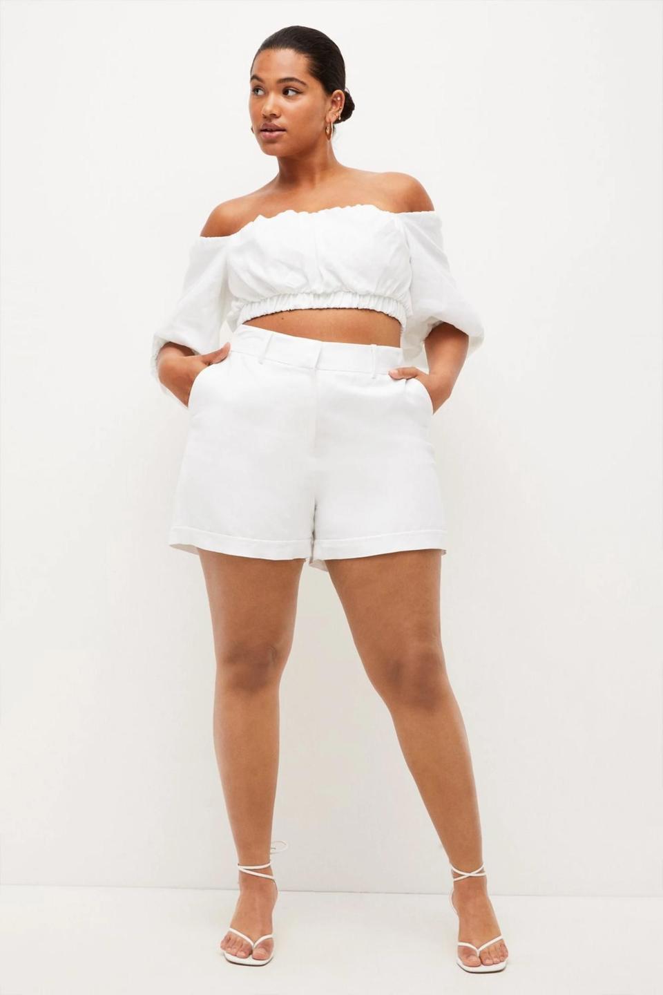 Karen Millen Plus Size Tailored High Waist Shorts