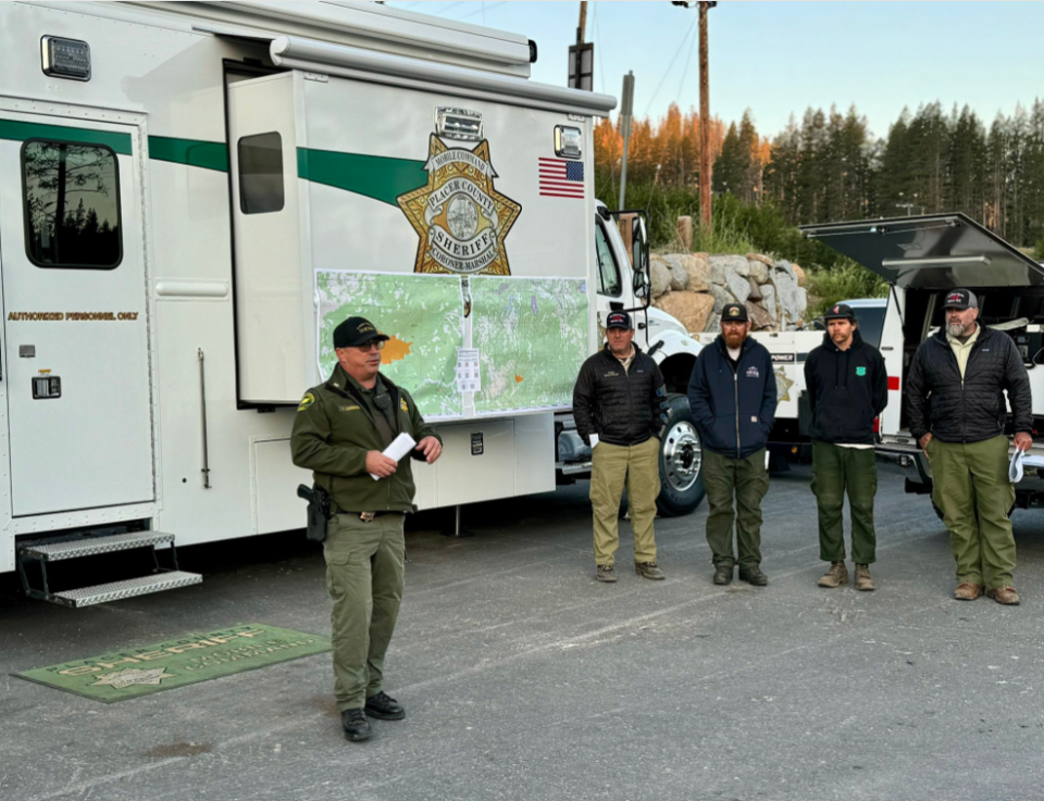 A rescue effort was underway on July 8, 2024 for more than a dozen hikers in a group who disappeared in California near where a more than 54 acre wildfire was burning in the Tahoe National Forest, the Placer County Sheriff’s Office reported.