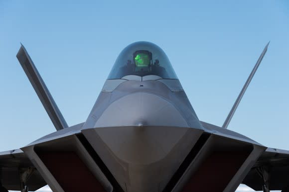 Fighter jet cockpit.