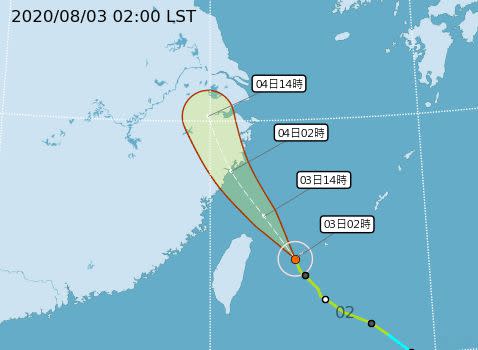 ▲受到哈格比颱風外圍環流影響，今（ 3 ）日西半部、東北部地區及澎湖有短暫陣雨或雷雨，其他地區及金門、馬祖有局部短暫陣雨或雷雨，東南部有焚風發生的機率。（圖／氣象局）