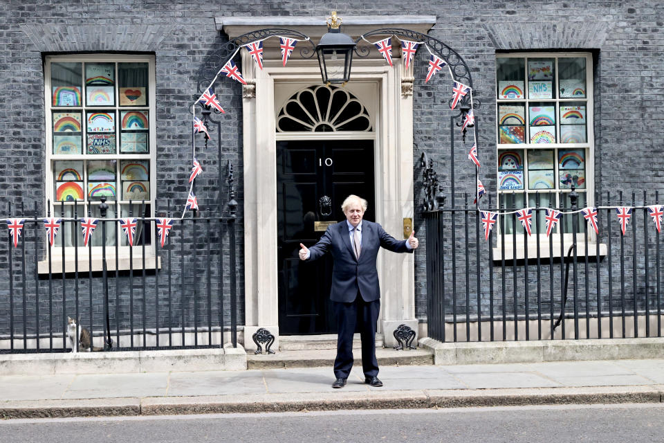 PM Boris Johnson outside 10 Downing Street earlier this week. Photo: Getty