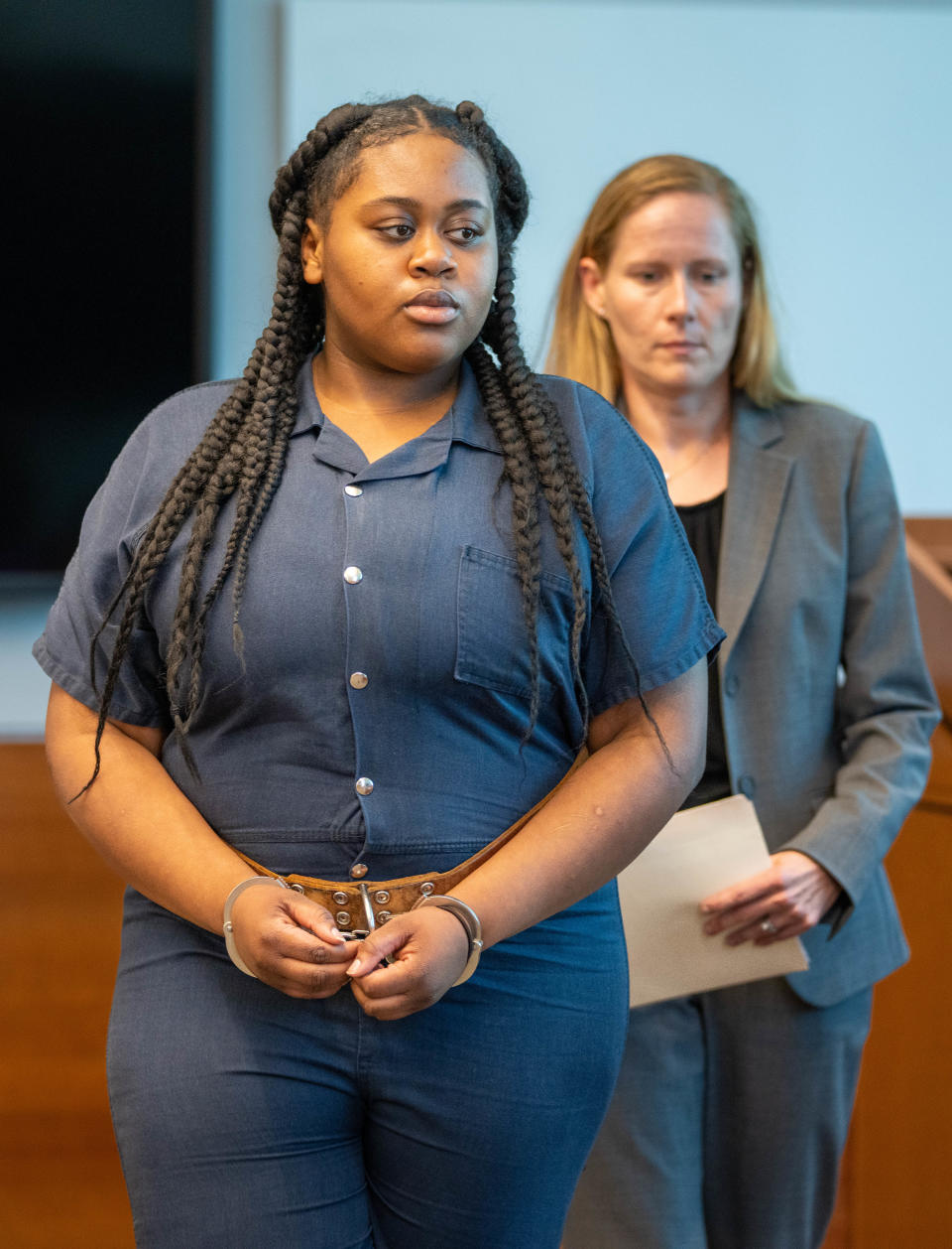 Pieper Lewis takes the stand to give her allocution during a sentencing hearing, Tuesday, Sept. 13, 2022. The Des Moines teen pleaded guilty to killing her alleged rapist in June 2020.