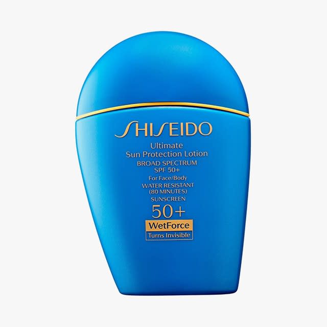 Shiseido Ultimate Sun Protection Lotion Wetforce Broad Spectrum Sunscreen SPF 50, $22
Buy it now