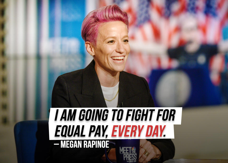 USWNT star Megan Rapinoe didn't commit to running for public office, but continued to <a href="https://sports.yahoo.com/uswnt-womens-world-cup-megan-rapinoe-political-office-run-equal-pay-donald-trump-000253452.html" data-ylk="slk:advocate for equal pay;elm:context_link;itc:0;sec:content-canvas;outcm:mb_qualified_link;_E:mb_qualified_link;ct:story;" class="link  yahoo-link">advocate for equal pay</a>.