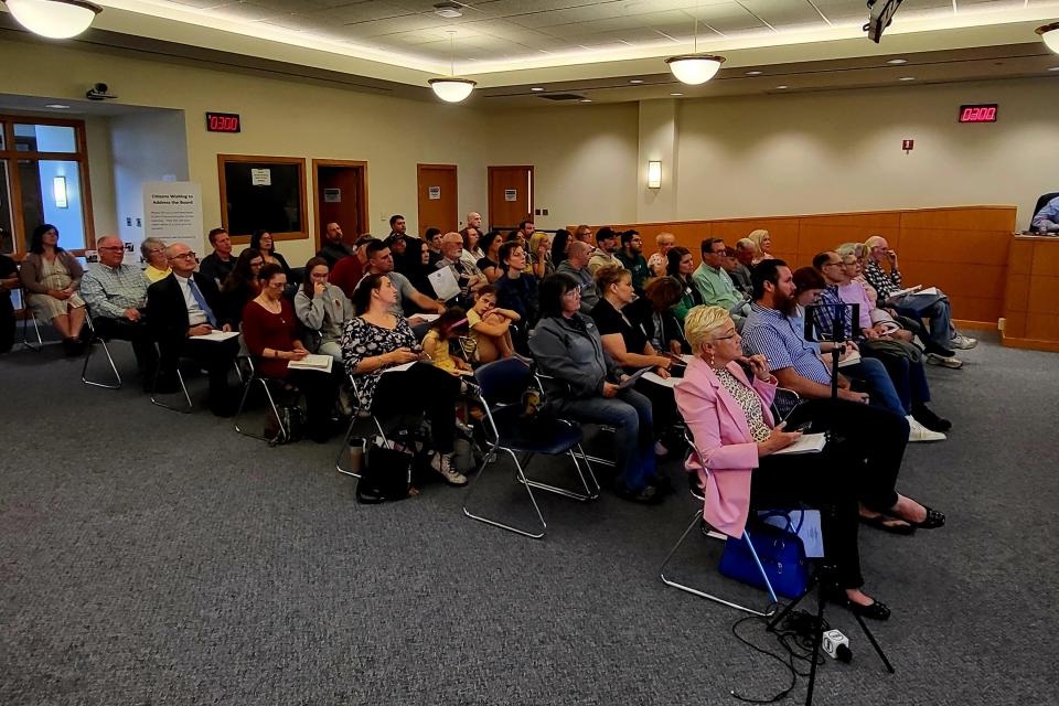 Many of the audience chairs were full during the St. Clair County Board of Commissioners meeting on Thursday, May 2, 2024, with many in attendance supporting a proposed homeschooling resolution.