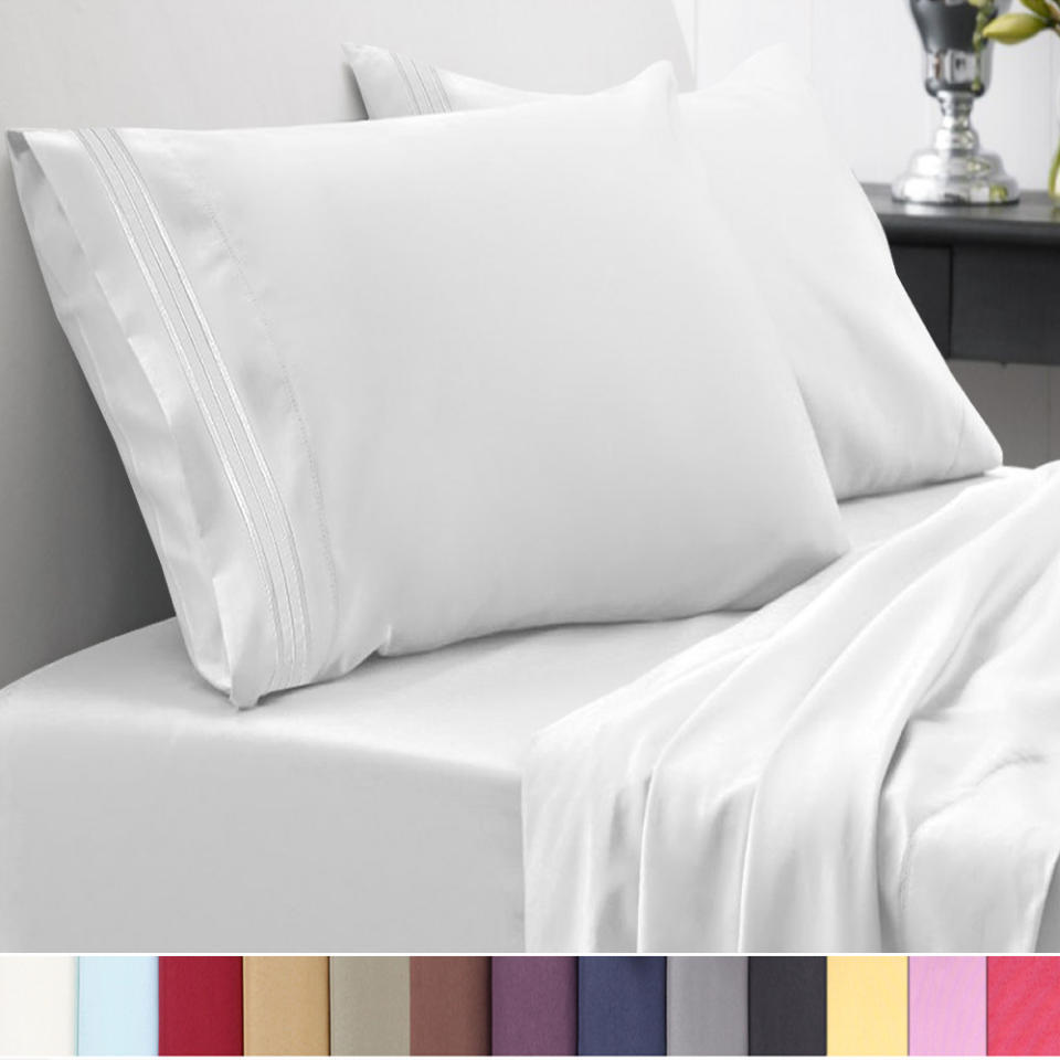 1500 Thread Count Egyptian Quality Microfiber Deep Pocket Bedroom Sheet Set (Credit: Walmart)