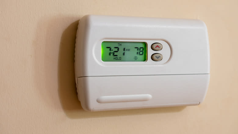 thermostat set at 78 degrees F