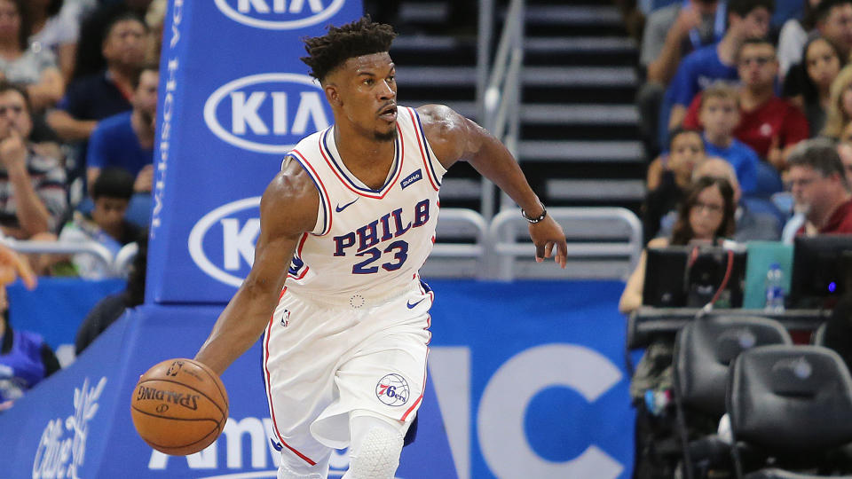 Jimmy Butler kept it cool in his debut with the 76ers. (AP)