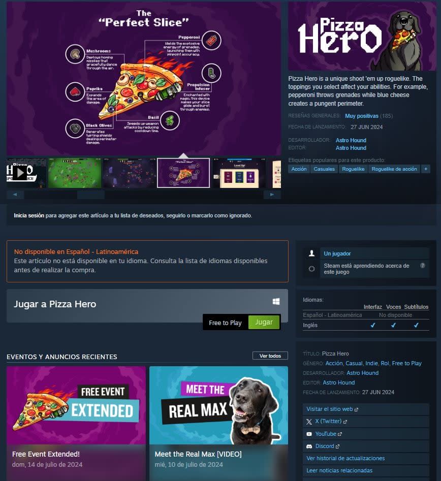 Pizza Hero está disponible gratis en Steam por tiempo limitado