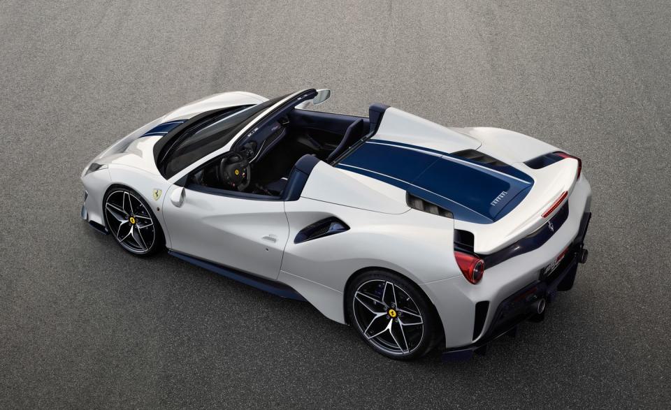 <p>Ferrari's <a href="https://www.caranddriver.com/ferrari/488" rel="nofollow noopener" target="_blank" data-ylk="slk:mid-engine 488;elm:context_link;itc:0;sec:content-canvas" class="link ">mid-engine 488</a> is quite the sensational machine, and the Pista is an even more special, higher-performance version of the V-8–powered supercar. The droptop Spider variant makes it even easier to hear the sensational wail of the 710-hp twin-turbocharged 3.9-liter V-8 engine. It also makes it possible to part with even more money from your wallet—the Spider costs 40 grand more than the hardtop Pista. </p>