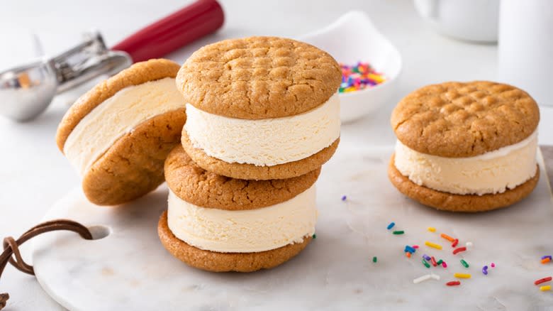 Vanilla ice cream sandwiches