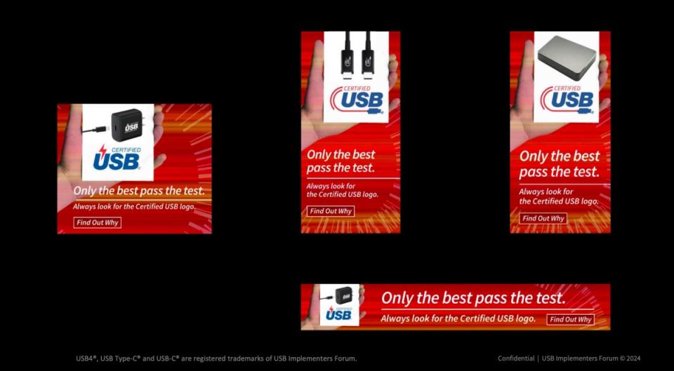 ▲新版宣傳廣告將告知消費者如何更直覺挑選合適USB線材