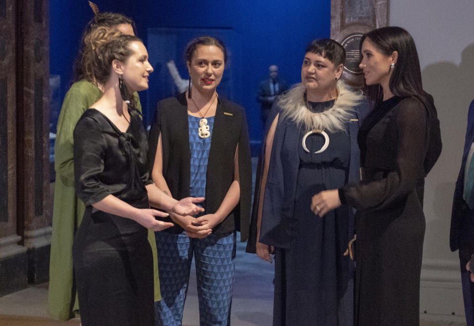 Later, the Duchess met with curators and artists from the Academy, as well as descendants linked to the works displayed. Photo: Getty Images