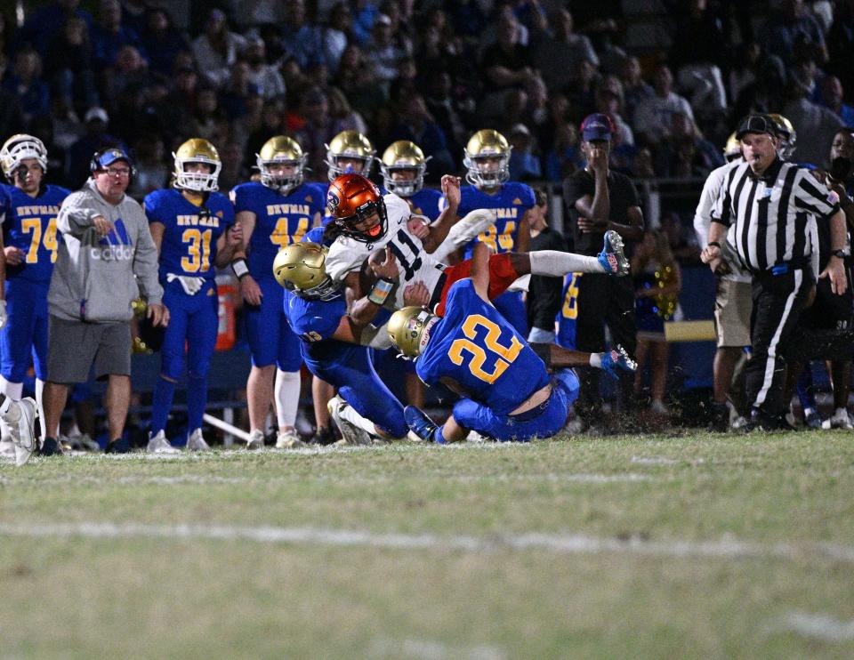 Cardinal Newman football defeated Benjamin 14-6 in a region semifinal playoff game on Nov. 18, 2022 in West Palm Beach.