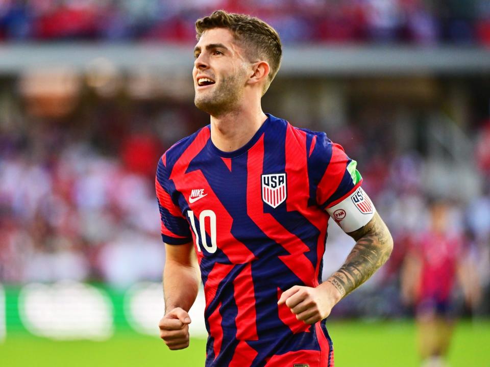 Christian Pulisic #10 of the United States reacts during the first half against Panama at Exploria Stadium