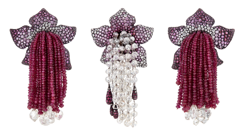 JAR Fleur Pompons Brooches the Collection of Ann Getty - Credit: Christie's