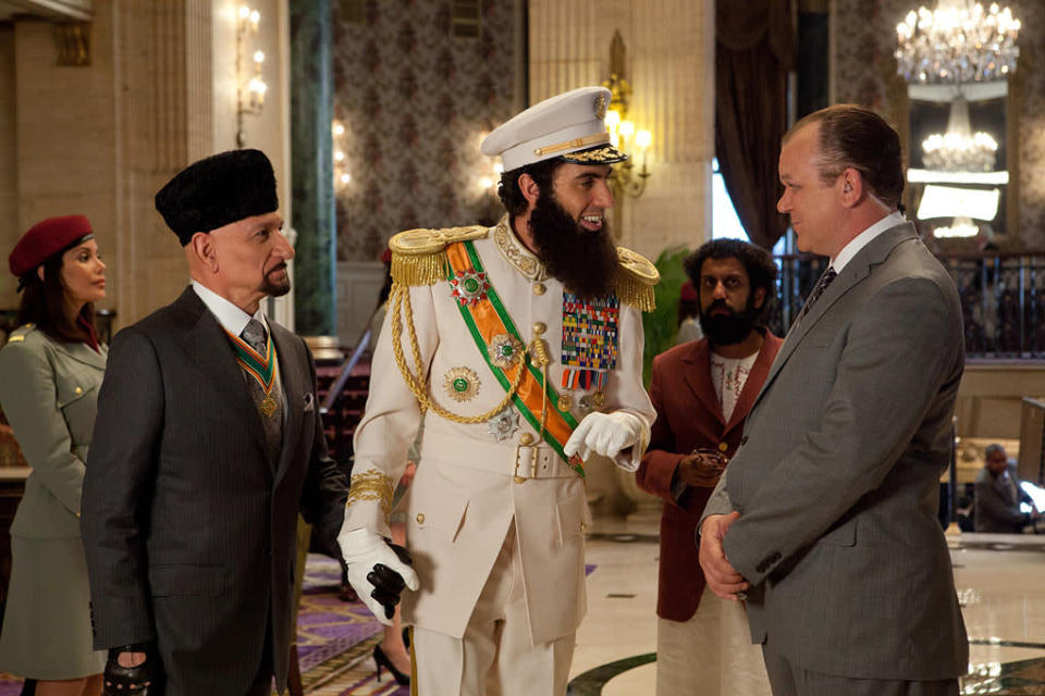 Ben Kingsley, Sacha Baron Cohen and John C. Riley in Paramount Pictures' "The Dictator" - 2012