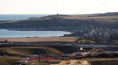 Construction takes place on the Western Peripheral Route in Aberdeen, Scotland, Britain January 17, 2018. REUTERS/Russell Cheyne