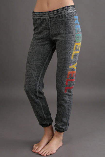 <div class="caption-credit"> Photo by: Courtesy of CoutureCandy</div><div class="caption-title">The Pants</div>Sweatpants can be fashion-forward, as evidenced by this slim-cut style featuring eye-catching rainbow letters. <br> <br> Rebel Yell Favorite Sweatpants, $88; <a href="http://www.shopstyle.com/action/apiVisitRetailer?id=391780544&pid=uid5225-1605515-66&utm_medium=widget&utm_source=Product+Widget" rel="nofollow noopener" target="_blank" data-ylk="slk:couturecandy.com;elm:context_link;itc:0;sec:content-canvas" class="link ">couturecandy.com</a> <br> <br> <br> <b>More from ELLE.com:</b> <b><br> <a href="http://www.elle.com/beauty/makeup-skin-care/model-skin-secrets-654273?link=emb&dom=yah_life&src=syn&con=blog_elle&mag=elm" rel="nofollow noopener" target="_blank" data-ylk="slk:20 Models Reveal Their Face Products;elm:context_link;itc:0;sec:content-canvas" class="link ">20 Models Reveal Their Face Products</a> <br> <a href="http://www.elle.com/beauty/makeup-skin-care/step-by-step-makeup-how-tos?link=emb&dom=yah_life&src=syn&con=blog_elle&mag=elm" rel="nofollow noopener" target="_blank" data-ylk="slk:Step by Step Guide to Pretty-on-Everyone Looks;elm:context_link;itc:0;sec:content-canvas" class="link ">Step by Step Guide to Pretty-on-Everyone Looks</a></b> <br>