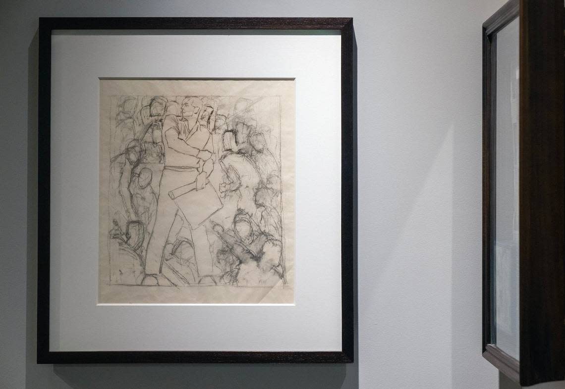 A sketch by Norman Rockwell hangs at the Hallmark Visitors Center. Tammy Ljungblad/Tljungblad@kcstar.com