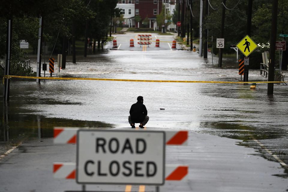 A washed out road in in Fayetteville, N.C.