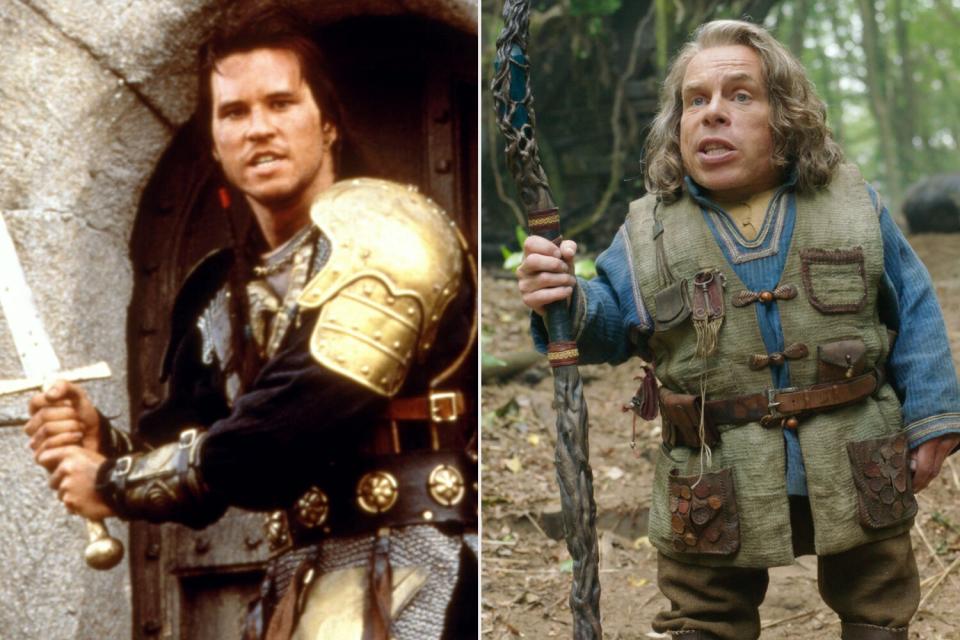 WILLOW, Val Kilmer, 1988, (c) MGM/courtesy Everett Collection; (L-R): Willow Ufgood (Warwick Davis) and (Graham Hughes) in Lucasfilm's WILLOW exclusively on Disney+. ©2022 Lucasfilm Ltd. &amp; TM. All Rights Reserved.