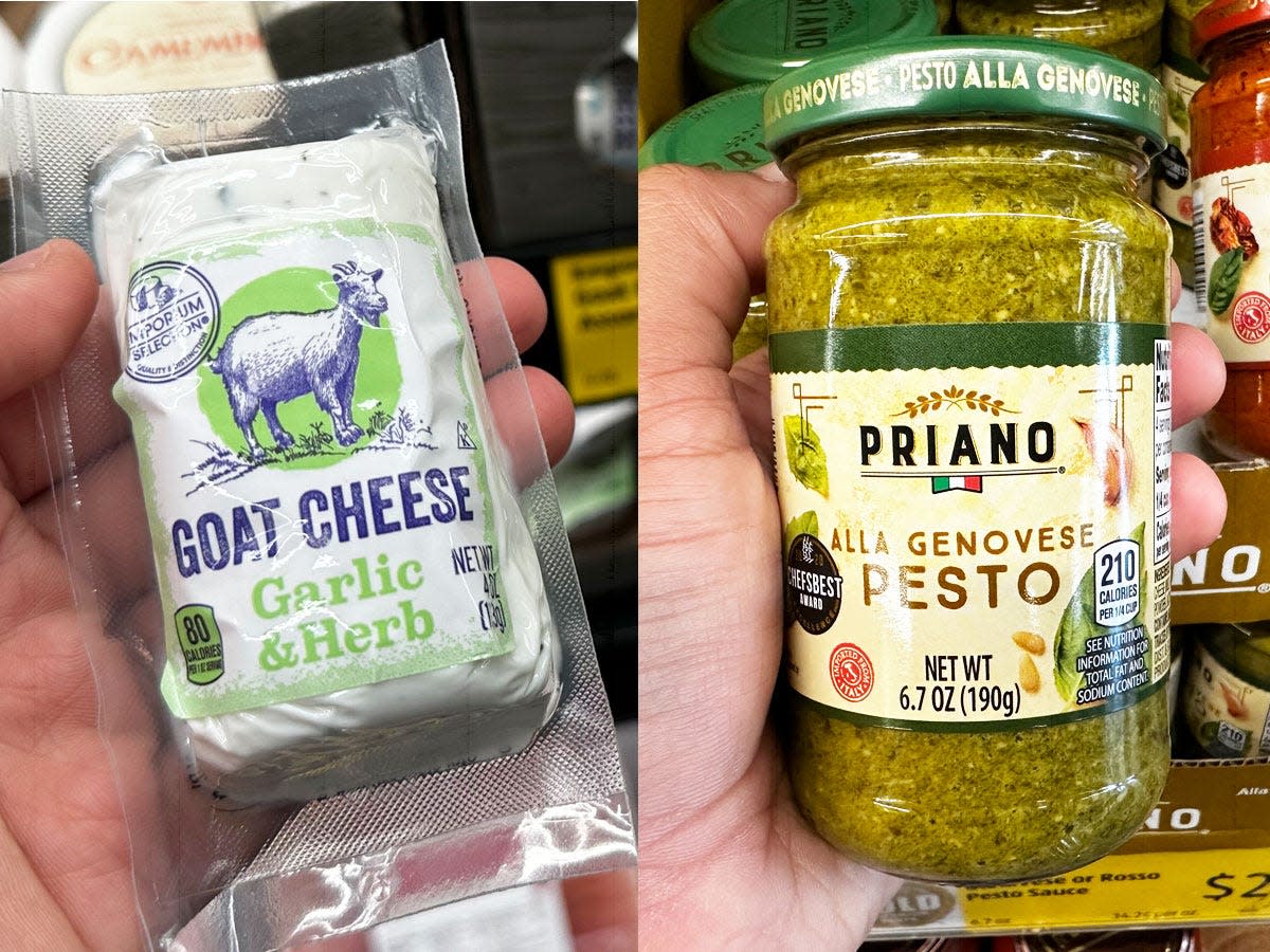 goat cheese and pesto from aldi