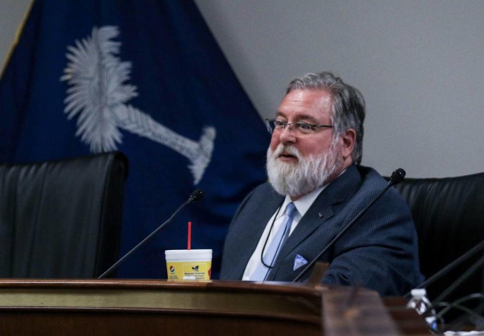 Mike Shealy attends a meeting of the Senate Finance Committee, American Rescue Plan Act Subcommittee.