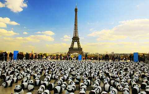 In Paris, the roving installation is calling on people to reverse the deterioration of the environment.