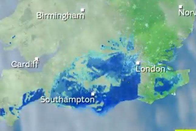 Satellite images taken by the Met Office show the mysterious 'cluster' travelling over southern England