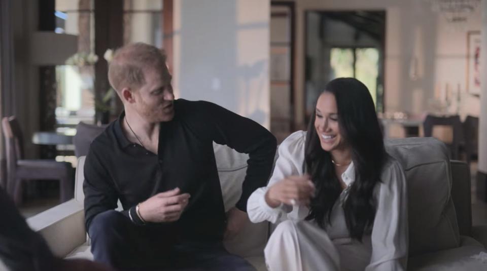 prince harry and meghan markle in "harry and meghan"