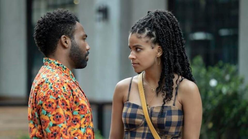 “ATLANTA” — “The Most Atlanta” — Season 4, Episode 1 (Airs Sept 15) Pictured (L-R): Donald Glover as Earn Marks, Zazie Beetz as Van. CR: Guy D’Alema/FX