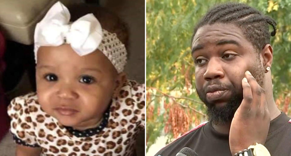 Pictured is Milliani Robertson-Lawrence and her dad Nasir Lawrence. Mr Lawrence is furious his daughter died after being kept in a parked hot car outside a store. He learned of her death over the phone.