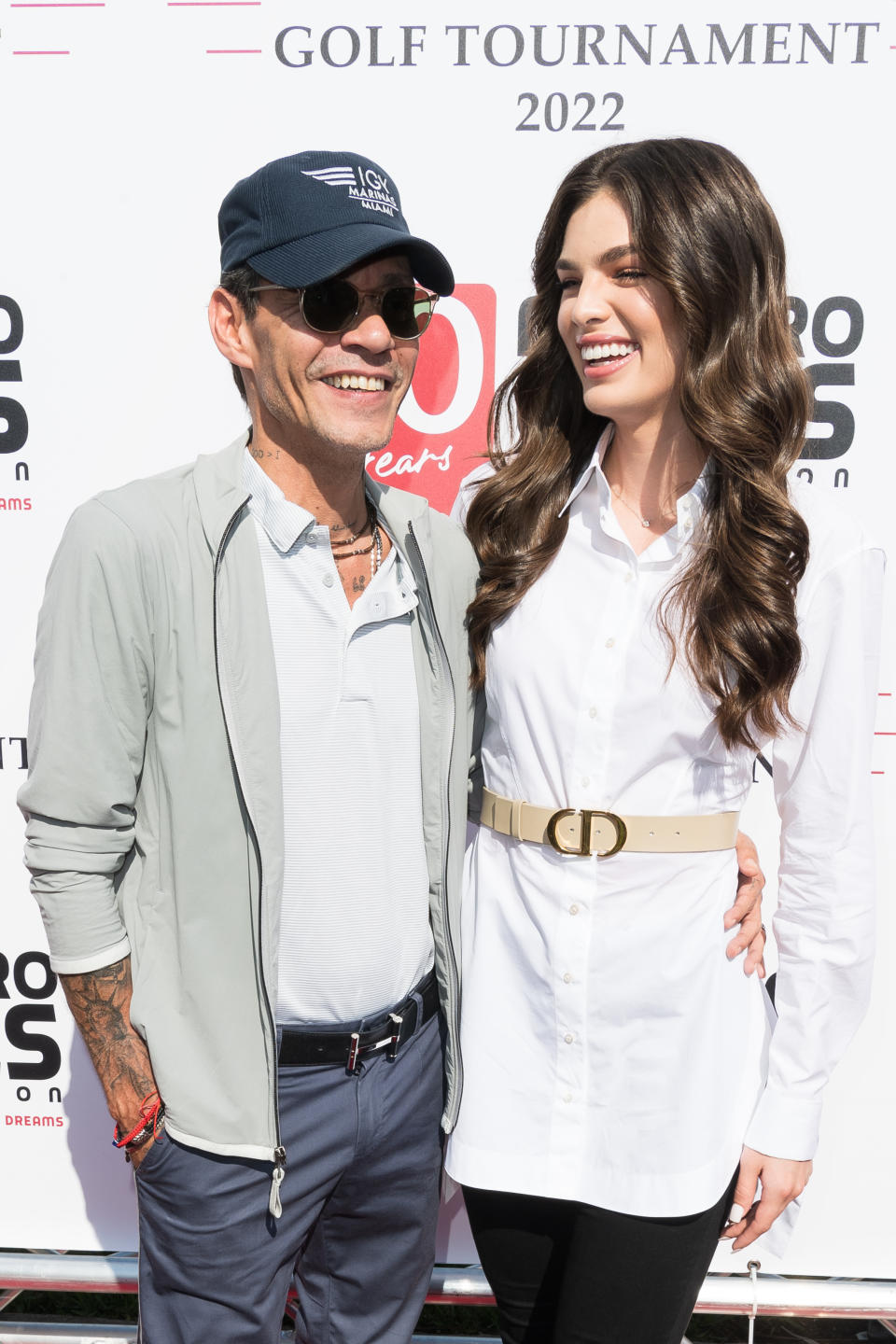 Marc Anthony y Nadia Ferreira en Miami. (Photo by Jason Koerner/Getty Images)